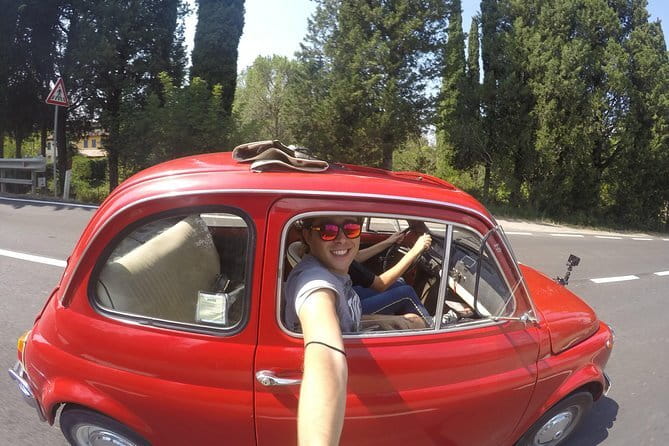 Classic Chianti Hills Fiat 500 Tour - Following the guide car into the Chianti hills