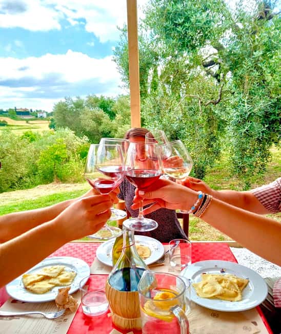 Florence: Countryside Tour with Wine Tasting & Pasta Class - A long-table meal with a social feel