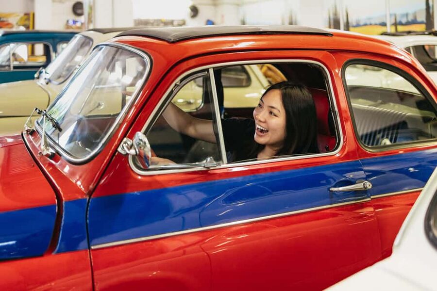 Florence: Countryside Vintage Fiat 500 Driving Tour - A terrace, Tuscan produce, and a measured glass of Chianti