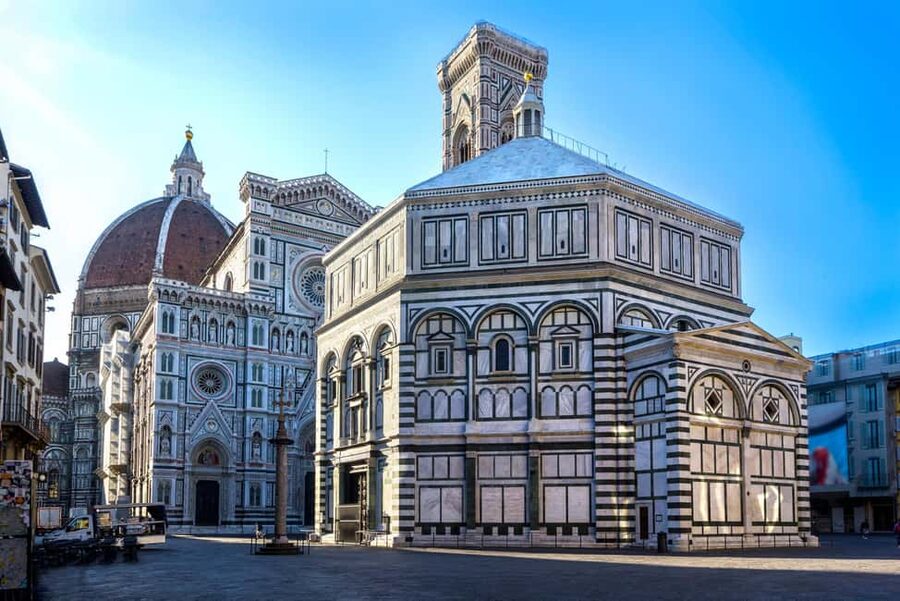 Florence: Duomo Area Tour with Giotto's Tower Climb Ticket - The Baptistery and its marble facade