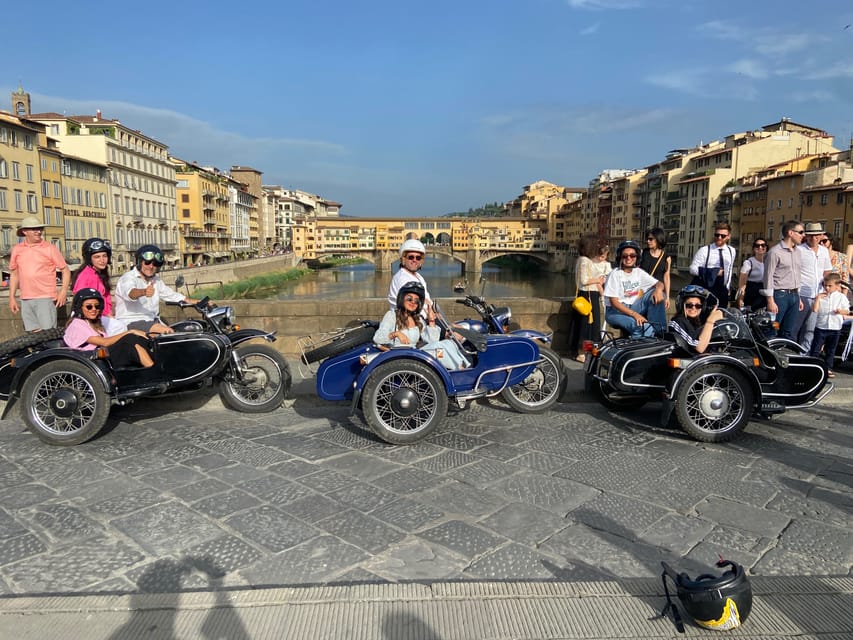 Florence Vintage Motorcycle Sidecar ride - Morning or Sunset - Along the Arno and into San Niccolò