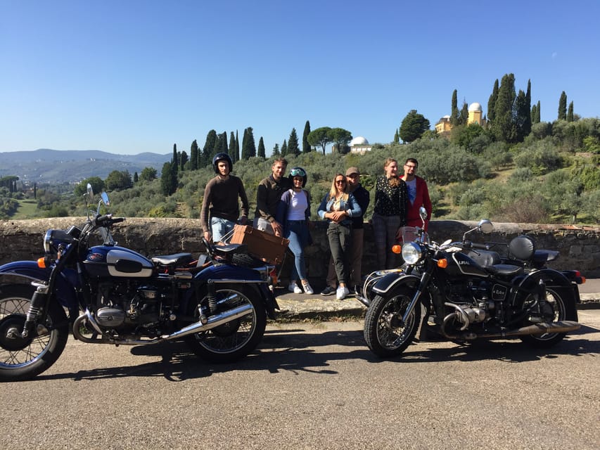Florence Vintage Motorcycle Sidecar ride - Morning or Sunset - Michelangelo Square and the terrace views