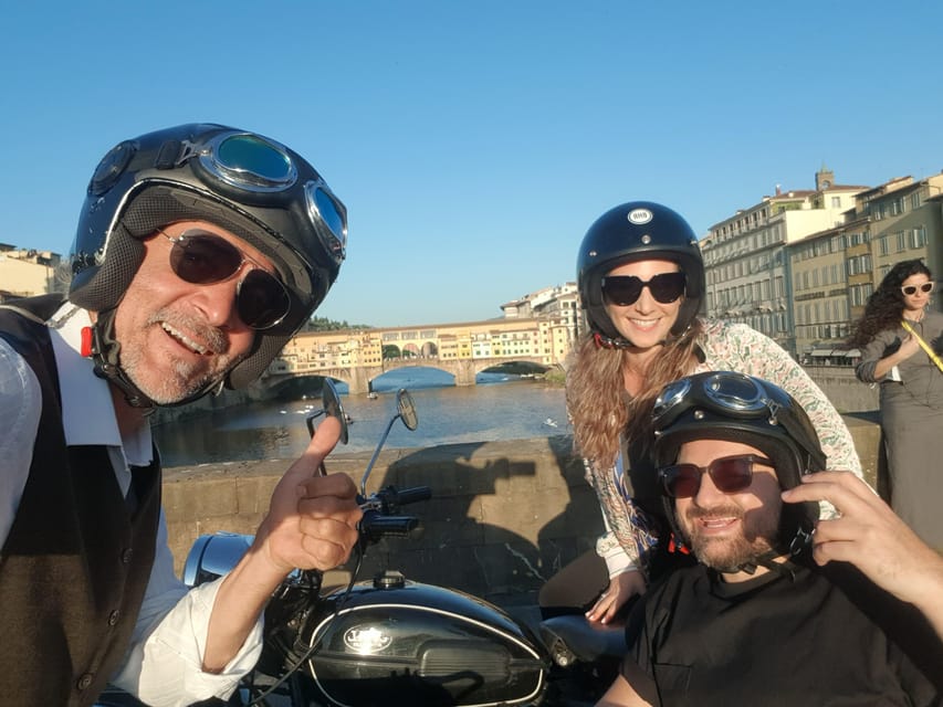 Florence Vintage Motorcycle Sidecar ride - Morning or Sunset - Food, coffee, and the winery option