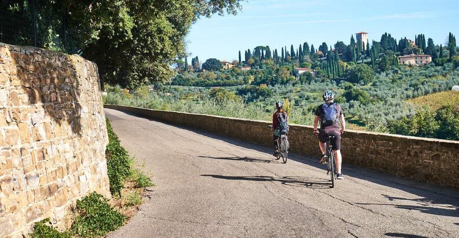 From Florence: Tuscan Hills Biking with Farm Tour and Lunch - The first hills and Florence viewpoints