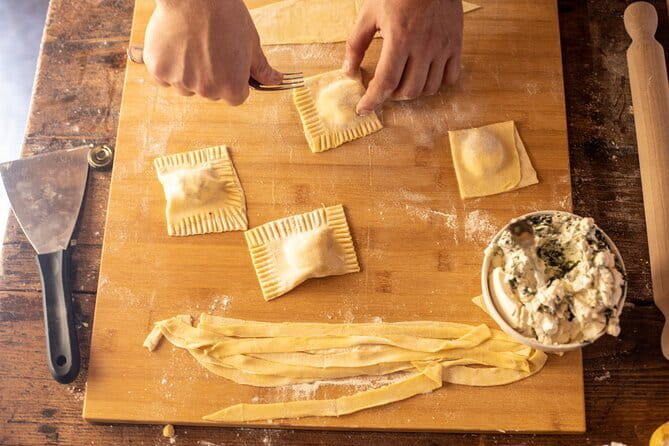 Pasta and Tiramisu Cooking Class with optional Local Market Tour - Kneading pasta with eggs and flour