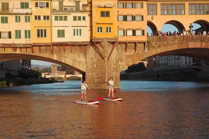 SUP at Ponte Vecchio with a Floating Drink - Florence Paddleboarding - Ponte Vecchio from below