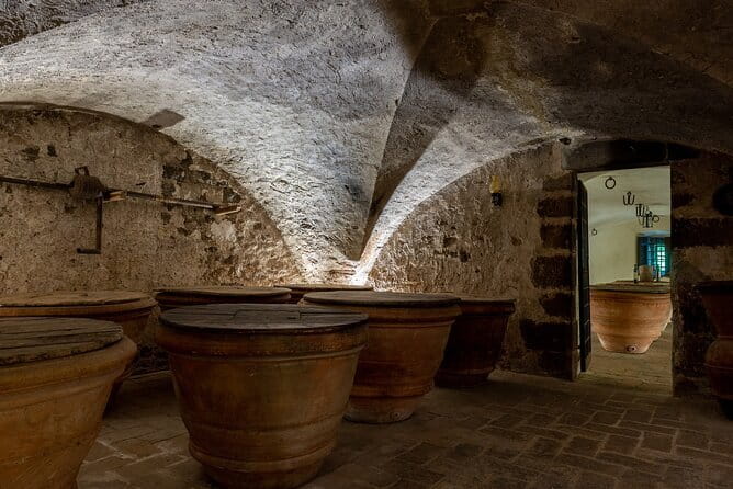 Tour of 900year old secret cellars + tasting of 3 wines and bread with EVO oil - Getting there from Florence